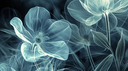 Close Up of Flowers on Black Background, Vibrant Beauty in Simple Elegance
