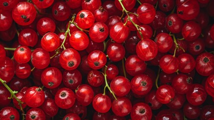 Close-Up View of Juicy Red Currants in Abundance at a Summer Market
