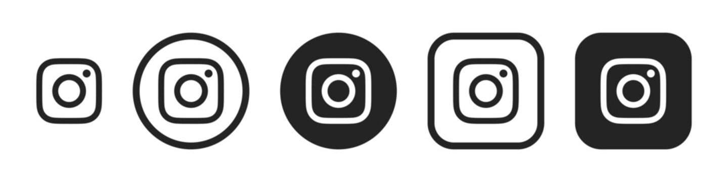Instagram button icon. Set instagram screen social media and social network interface template. Stories user button, symbol, sign logo. Stories, liked. Editorial