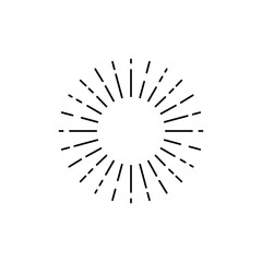 Obraz premium Vector illustration of sunburst vintage hipster style