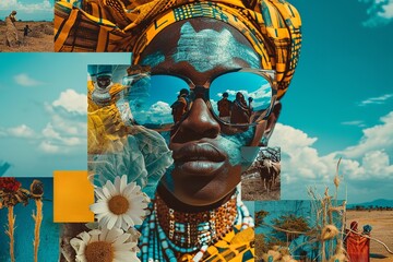 African Free photo culture and typical elements collage.