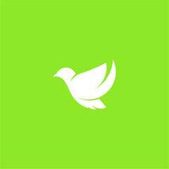 vector dove leaf logo design or minimalist leaf logo design