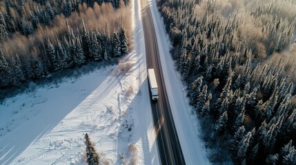 snow winter road in the city