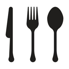 spoon fork and knife vector illustration on transparent background, set of kitchen utensils. - obrazy, fototapety, plakaty