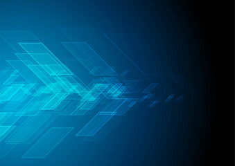 Bright blue minimal abstract geometric tech glowing background