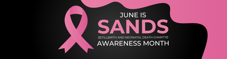 Sands (stillbirth and neonatal death charity) awareness month. Every june stillbirth awareness concept for banner, poster, flyer, brochure, cover, backdrop, card and background design. vector - obrazy, fototapety, plakaty