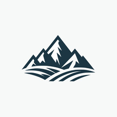 mountain peak logo nature vector illustration template design