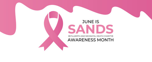 SANDS (Stillbirth and neonatal death charity) Awareness Month Concept Observed on Every June. background, Banner, cover, flyer, brochure, website, backdrop, Poster, Card Template Awareness Campaign.