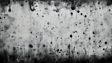 Old distressed halftone grunge black and white texture of concrete background for creation abstract vintage effect with noise and grain, product backdrop, generative ai