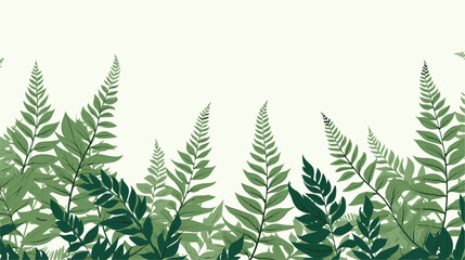 Abstract fern leaves forming a repeating pattern, conveying the delicate and intricate details found in lush greenery. simple minimalist illustration creative - obrazy, fototapety, plakaty