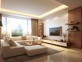 Modern living room interior design. Living room ideas. Drawing room interior design. 3d rendering 
