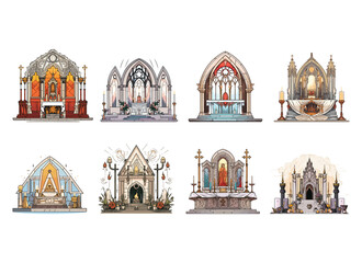 altar vector design illustration isolated on white background - obrazy, fototapety, plakaty