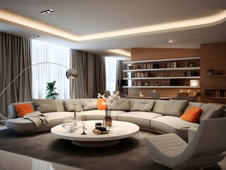 Modern living room interior design. Living room ideas. Drawing room interior design. 3d rendering 
