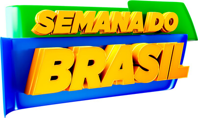 selo 3d logotipo semana do brasil promocoes social media