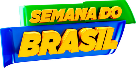 selo 3d logotipo semana do brasil promocoes social media
