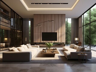 Modern living room interior design. Living room ideas. Drawing room interior design. 3d rendering 
