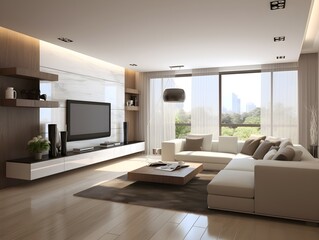 Modern living room interior design. Living room ideas. Drawing room interior design. 3d rendering 
