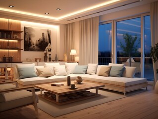 Fototapeta na wymiar Modern living room interior design. Living room ideas. Drawing room interior design. 3d rendering 