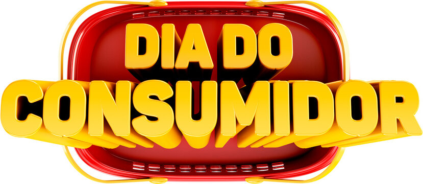 logotipo 3d selo varejo dia do consumidor 15 de marco brasil