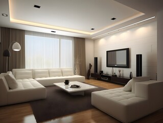 Modern living room interior design. Living room ideas. Drawing room interior design. 3d rendering 
