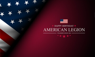 Happy Birthday American Legion Background Vector Illustration 