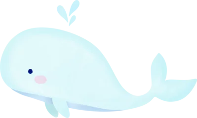 Foto op Plexiglas Walvis blue whale watercolor 