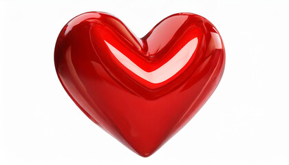 Fototapeta premium Red glossy heart. Love symbol. Isolated on white background. 3d Illustration