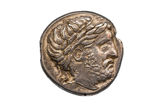 Coin Old silver tetradrachm.Ancients MACEDONIAN KINGDOM. Philip II (359-336 BC).Numismatics.Antikvariat.