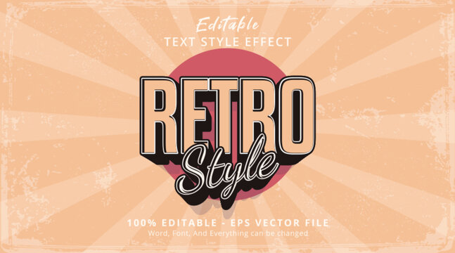 Editable text effect Retro 3d retro style