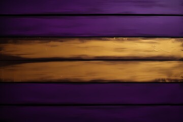 Royal purple and gold stripes on a wooden surface, minimal background, exuding a regal and luxurious vibe.