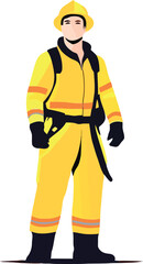 Firefighter on duty in uniform-