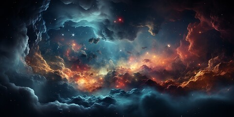 Night sky - Universe filled with stars, nebula and galaxy