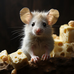 Fototapeta premium mouse and cheese