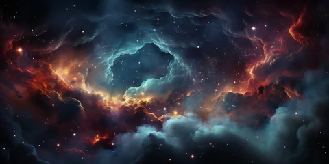 Zelfklevend Fotobehang Night sky - Universe filled with stars, nebula and galaxy © Ivan