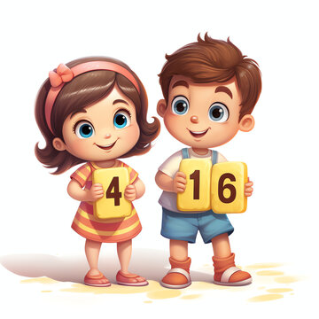 children are playing with number blocks