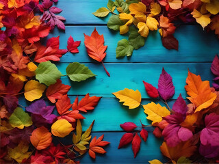 Colorful nature with leaves by ai generated