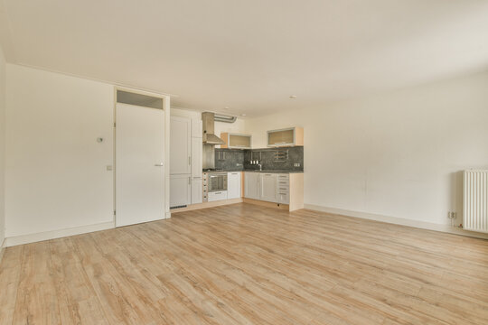Spacious modern kitchen in a bright apartment