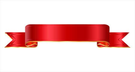 Silk 3d ribbon banners vector set isolated. illustration of red ribbon collection for decoration swirl