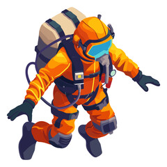 Scuba diving and snorkeling illustration With White Background