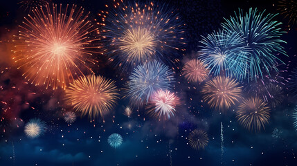 Fireworks background for celebration, holiday celebration concept