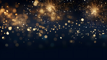 Obraz premium Beautiful fireworks background at night for holiday decoration