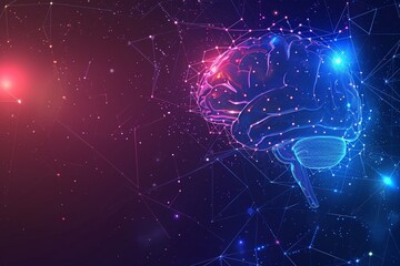 Naklejka na ściany i meble Artificial Intelligence concept. Creative brain concept background. Vector science illustration.