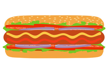 hot dog fast food stock vector illustration