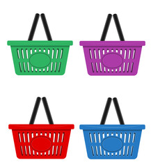 plastic shopping basket for the store stock vector illustration