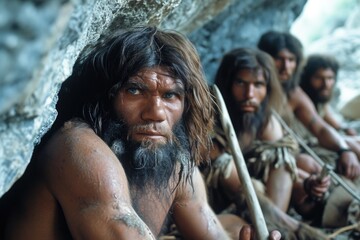 Chronicles of prehistoric life: primitive man, delving into the mysteries of early human existence, tools, culture, and survival in the ancient epochs of our evolutionary past