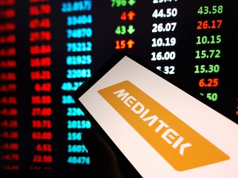 Konskie, Poland - January 21, 2024: MediaTek company logo displayed on mobile phone