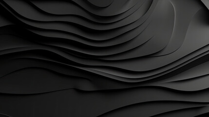 Abstract black luxury background. luxurious black line background. Dark black wave.Curved surface with light is a monochromatic photo capturing artistic, abstract, and minimalist concepts. - obrazy, fototapety, plakaty