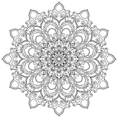 Flower Mandala. Vintage decorative elements. Oriental pattern, vector illustration. Islam,ottoman motifs. Coloring book page