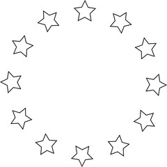 Stars in circle icon. Round star frame template