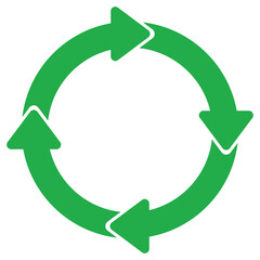 Recycle symbol icon. Green recycle or recycling arrows icon. Vector recycle sign